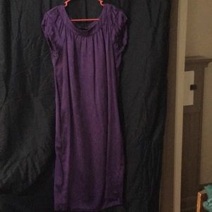 Banana Republic Silk Purple Cap Sleeve Dress L